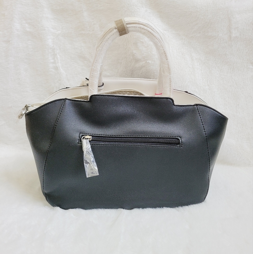 Catherine Malandrino Black White Satchel Bag *NWT* - Picture 6 of 10